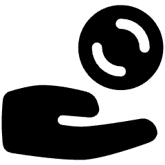 Coin Share Icon from Plump Solid Set
