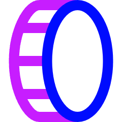 Coin Vertical Icon from Sharp Neon Set