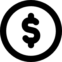 Dollar Circle Icon from Micro Line Set