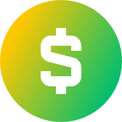 Dollar Coin Icon from Sharp Gradient Set