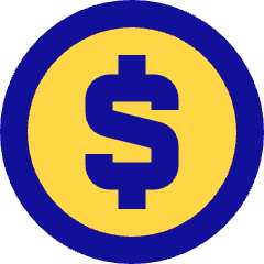 Dollar Coin Icon from Sharp Pop Set