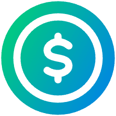 Dollar Coin Icon from Plump Gradient Set