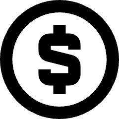 Dollar Coin Icon from Sharp Remix Set