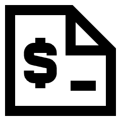 File Dollar Icon from Sharp Line Set