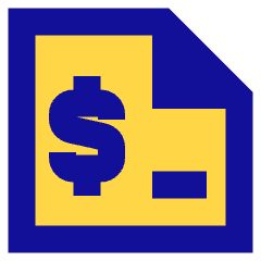 File Dollar Icon from Sharp Pop Set