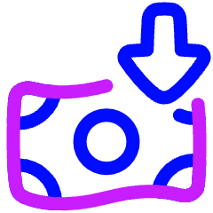 Money Incoming Profit Icon from Plump Neon Set