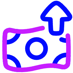 Money Outgoing Expense Icon from Plump Neon Set