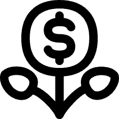 Saving Money Flower Icon from Flex Line Set