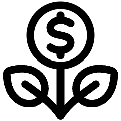 Saving Money Flower Icon from Plump Line Set