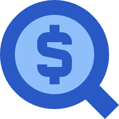 Search Dollar Icon from Sharp Flat Set