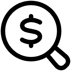 Search Dollar Icon from Plump Line Set