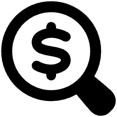 Search Dollar Icon from Plump Solid Set