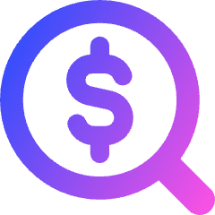 Search Dollar Icon from Core Gradient Set