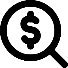 Search Dollar Icon from Micro Line Set