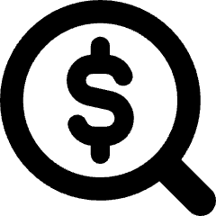 Search Dollar Icon from Core Solid Set