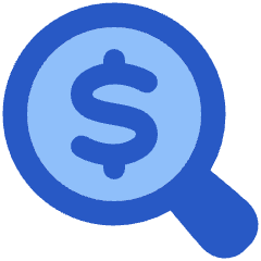 Search Dollar Icon from Plump Flat Set