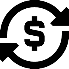 Subscription Cashflow Icon from Sharp Solid Set