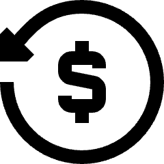 Transaction Refund Cashback Icon from Sharp Solid Set