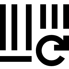 Bar Code Refresh Icon from Sharp Line Set