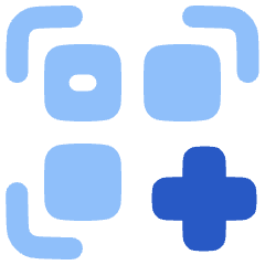 Qr Code Add Generate Icon from Plump Flat Set