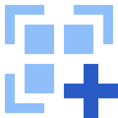 Qr Code Add Generate Icon from Sharp Flat Set