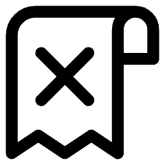 Receipt Cross Icon from Core Line Set