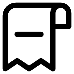 Receipt Subtract Icon from Core Line Set