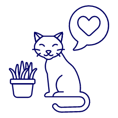 Cat Love Plant Illustration from UX Line Set