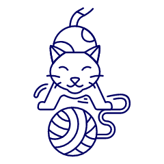 Cat Playing Wool Illustration from UX Line Set
