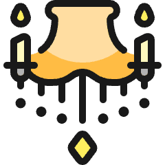 Ceiling Ball Chandelier Retro 1 Icon from Ultimate Colors Set