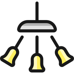 Ceiling Lamp Three Icon from Ultimate Colors Set