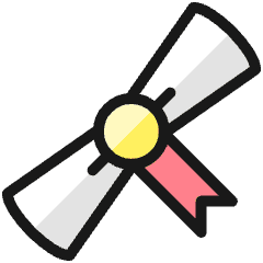 Certified Diploma Icon from Ultimate Colors Set