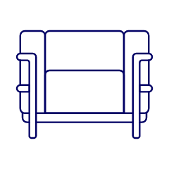 Black Sofa Metallic Illustration from UX Line Set