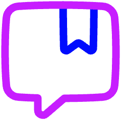 Chat Bubble Bookmark Reply Comment Icon from Plump Neon Set
