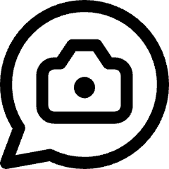 Chat Bubble Camera Oval Icon from Core Line Set