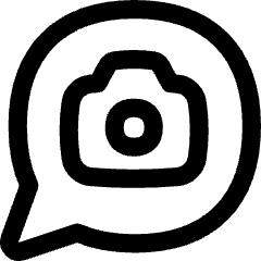 Chat Bubble Camera Oval Icon from Flex Line Set