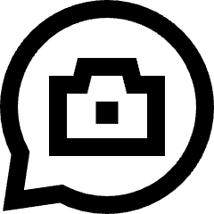 Chat Bubble Camera Oval Icon from Sharp Line Set