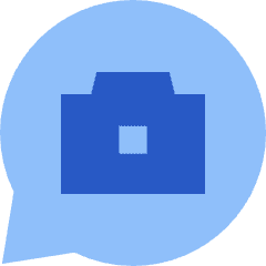 Chat Bubble Camera Oval Icon from Sharp Flat Set
