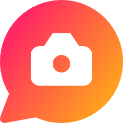 Chat Bubble Camera Oval Icon from Core Gradient Set