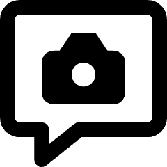 Chat Bubble Camera Square Icon from Core Remix Set