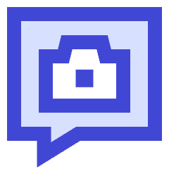 Chat Bubble Camera Square Icon from Sharp Duo Set