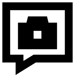 Chat Bubble Camera Square Icon from Sharp Remix Set