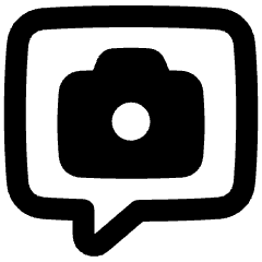 Chat Bubble Camera Square Icon from Plump Remix Set