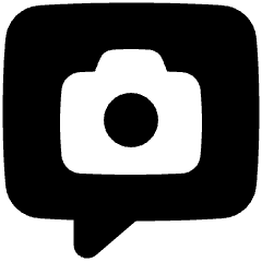 Chat Bubble Camera Square Icon from Plump Solid Set