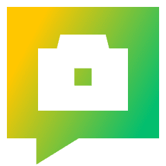 Chat Bubble Camera Square Icon from Sharp Gradient Set