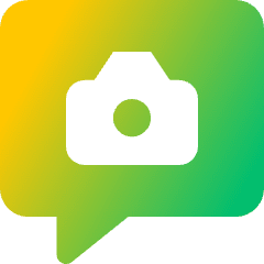 Chat Bubble Camera Square Icon from Core Gradient Set