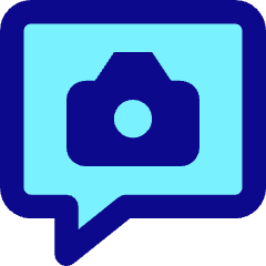 Chat Bubble Camera Square Icon from Core Pop Set