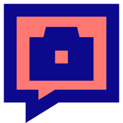 Chat Bubble Camera Square Icon from Sharp Pop Set
