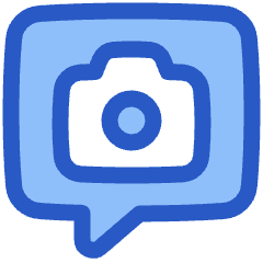 Chat Bubble Camera Square Icon from Plump Duo Set