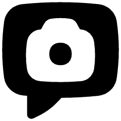 Chat Bubble Camera Square Icon from Flex Solid Set